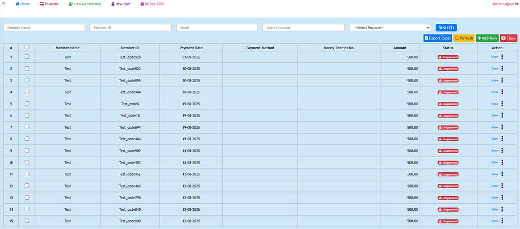 Member Payment - Club Membership Management Software - MNP Techs