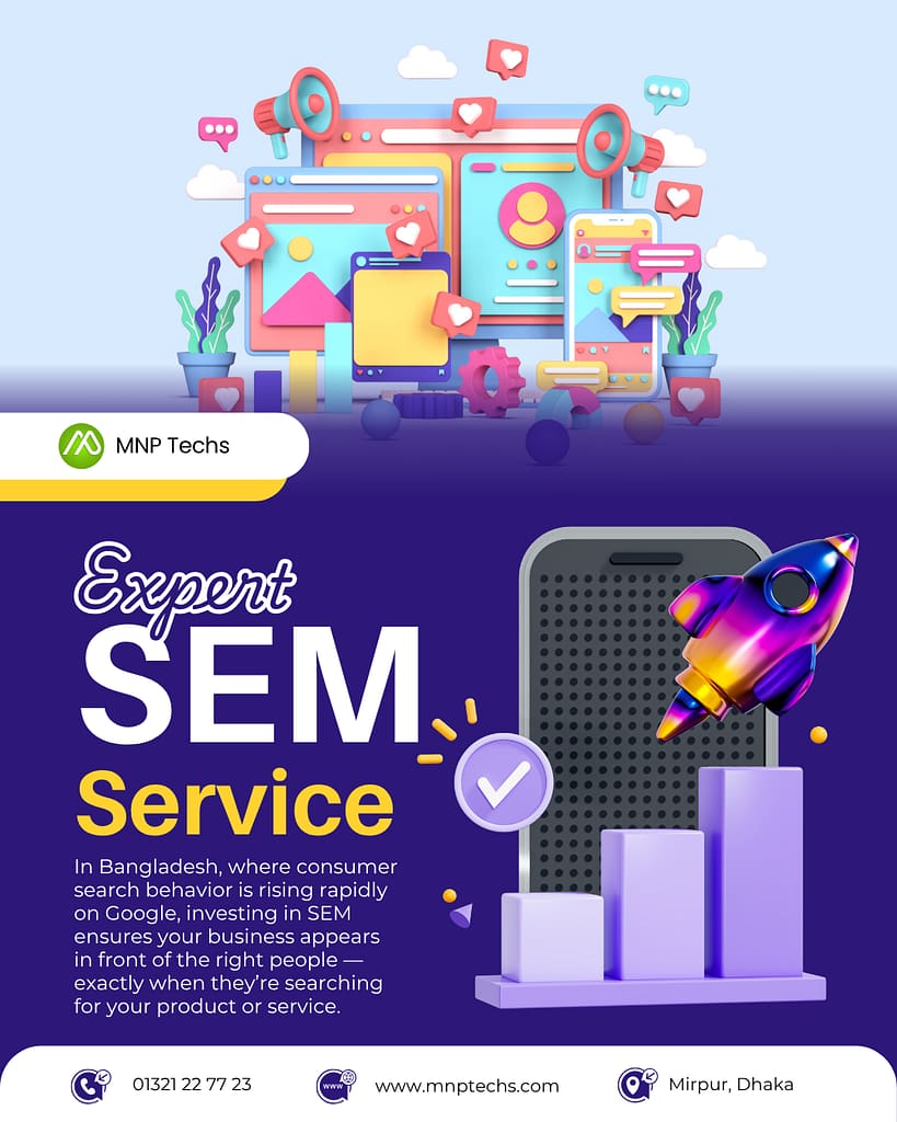 Search Engine Marketing (SEM) 4 Purple and Yellow Modern SEO Services Instagram Post